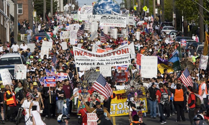 Immigrant Rights Activists Hold Major March On International Workers Day